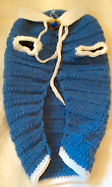 Blue/White Hand Crocheted Dog Sweater